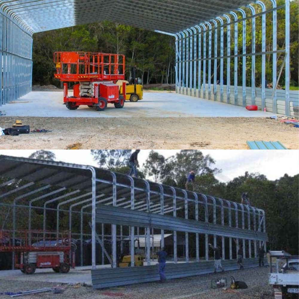 installation of Industrial Shade shed