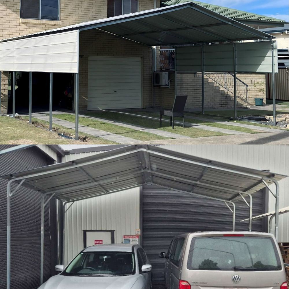 2 double portable carports