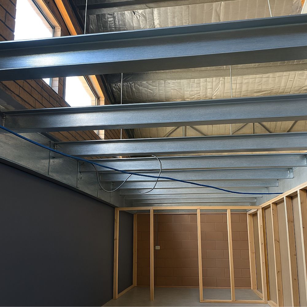 mezzanine floor kit before flooring added