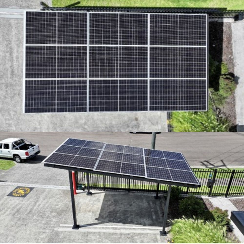 double solar carport showing side and roof