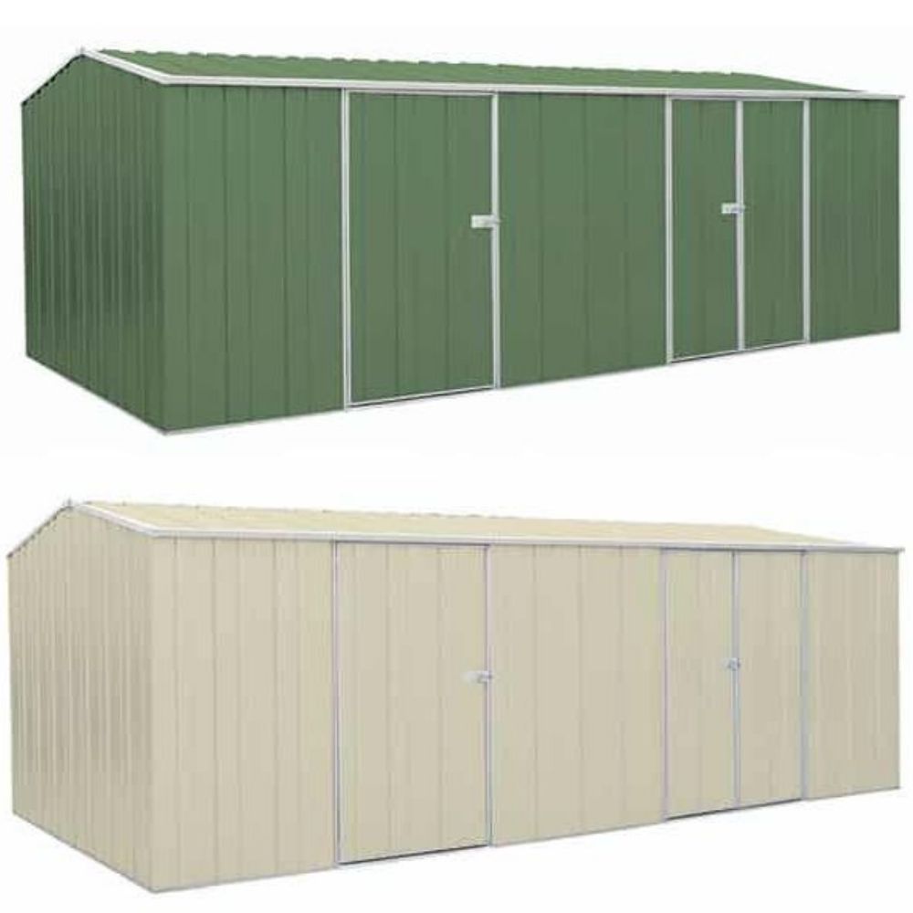 G2010 Workshop garden Shed Rivergum and Cream - Car Covers and Shelter