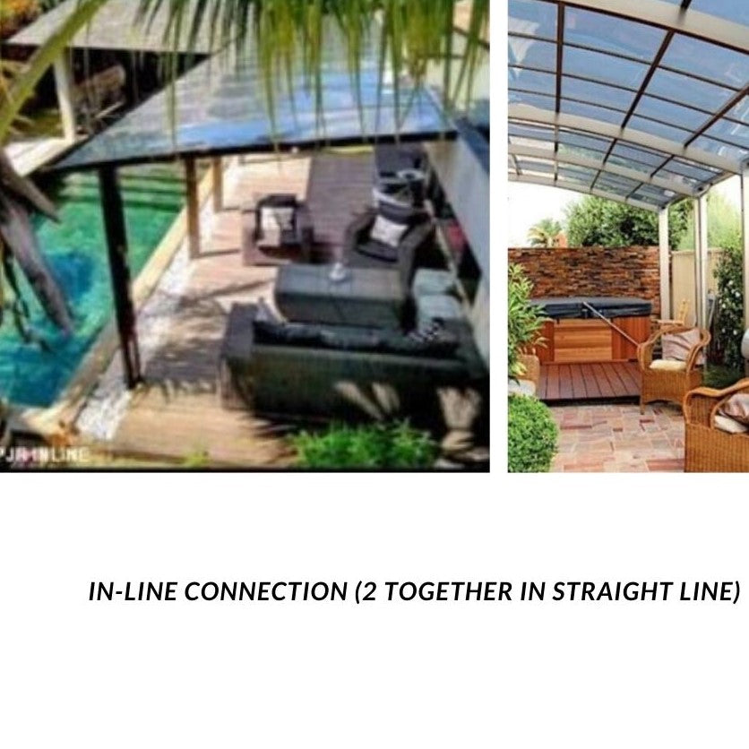 Cantilever double carport in line connection by Cantaport Car Covers and Shelters