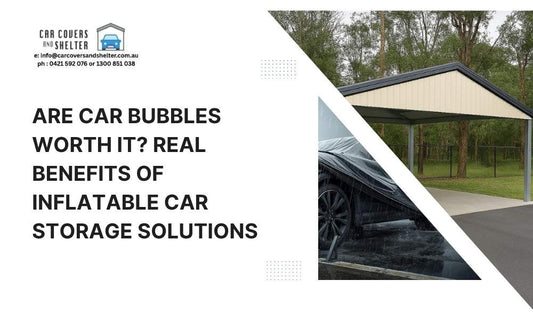 Are Car Bubbles Worth It? Real Benefits of Inflatable Car Storage Solutions, photo of a car cover and a carport