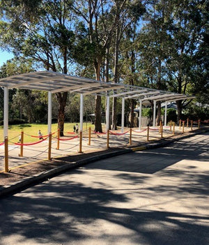 A carport can be other things, bus shelter or a Gym!