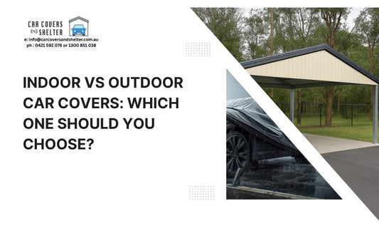 Indoor vs Outdoor Car Covers: Which One Should You Choose?, photo of a car cover and a carport