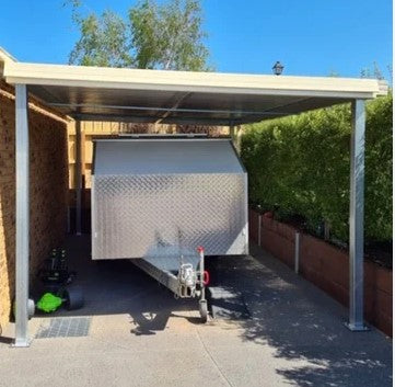 Carports for Caravans and Boats, a single carport for a caravan
