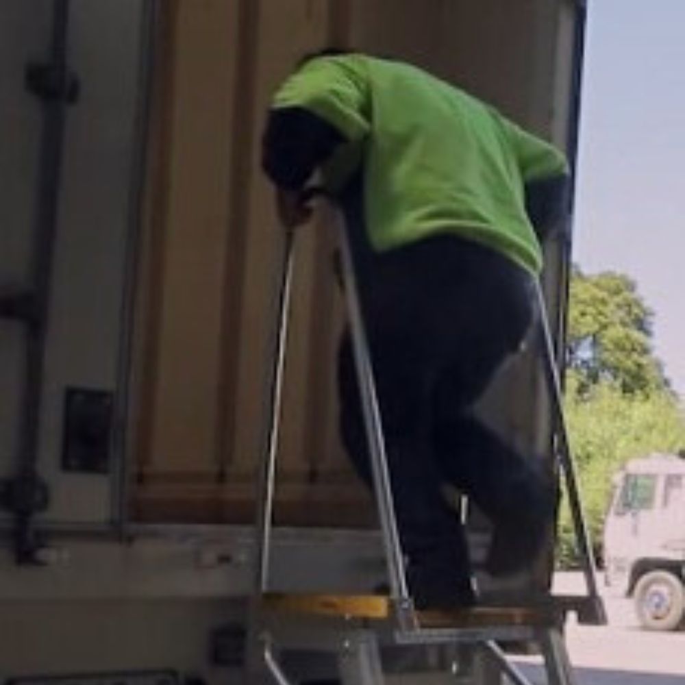 ladder in use