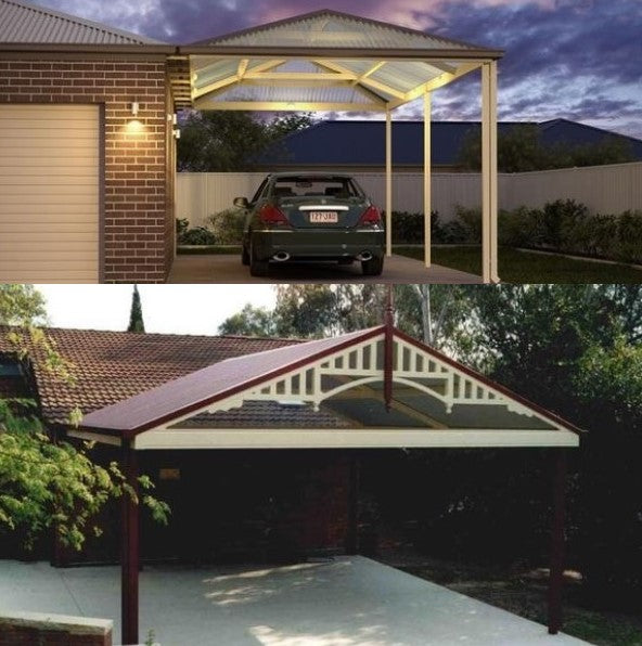Attached Gable Carports, 2 photographs