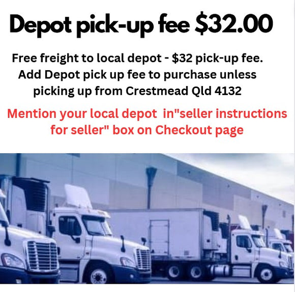 Photo showing pick-up fee of $32 for Budget Carports and Smartlocker sheds