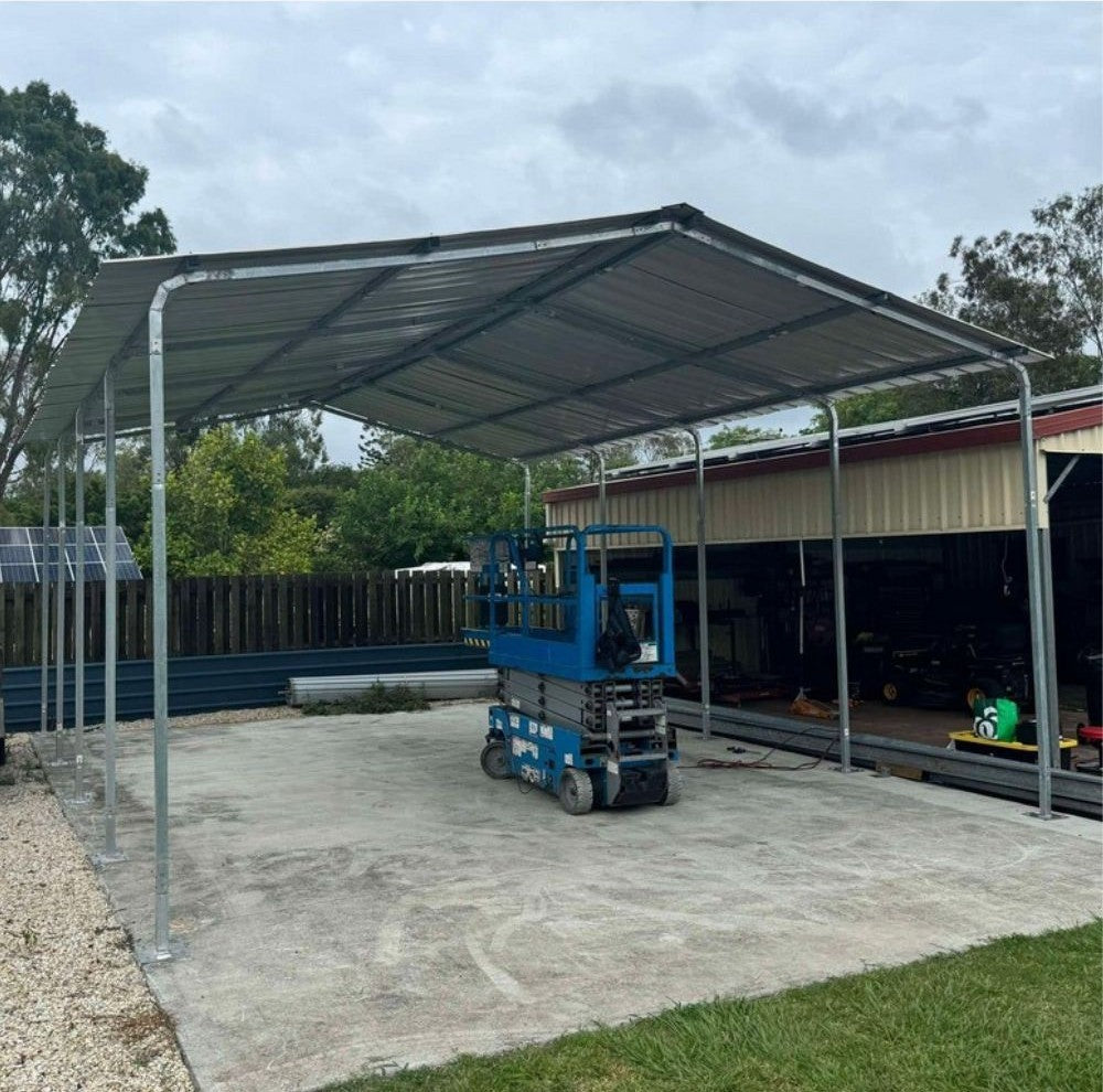 Portable Double Carport Hi Wind