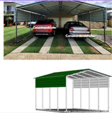 Double vertical roof portable carport