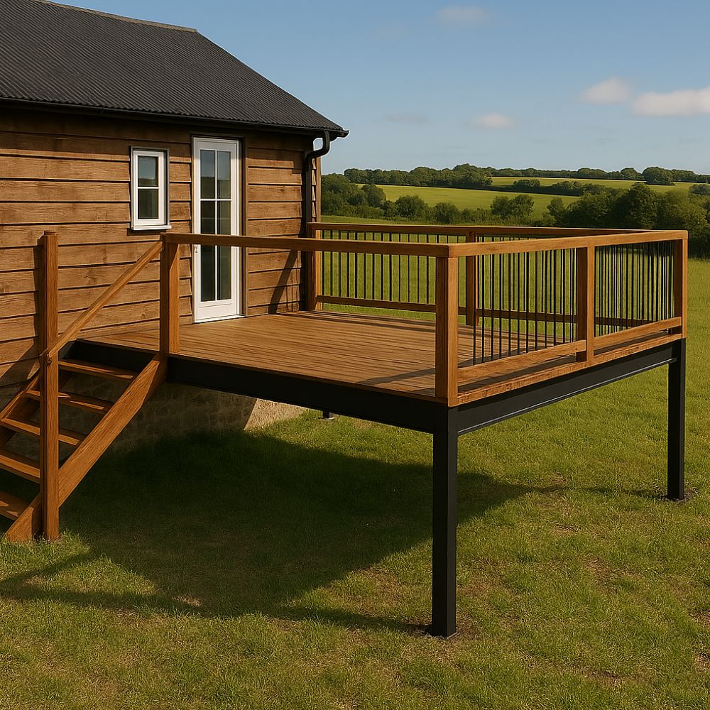 Steel Decking  kit on a rural home