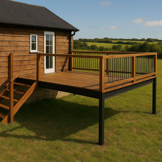 Steel Decking  kit on a rural home