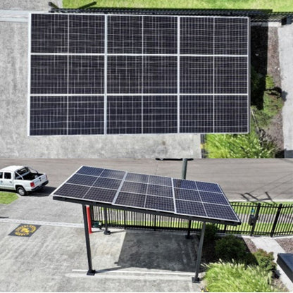 double solar carport showing side and roof
