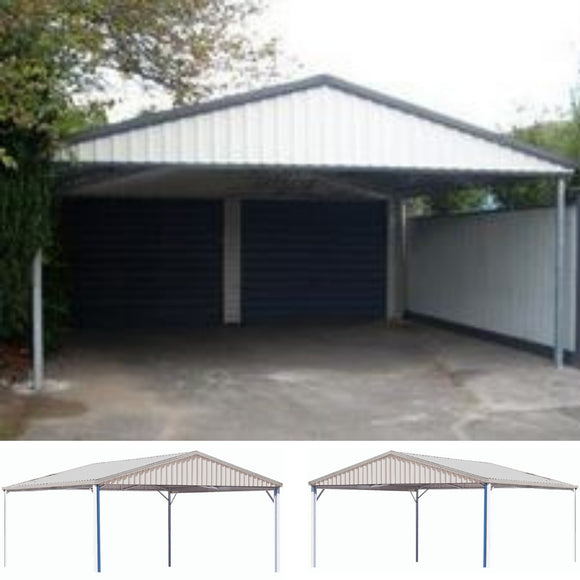 Double Gable roof Carport Spanbilt Car Covers and Shelter
