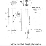 Metal sleeve shop drawing for Cantaport installation