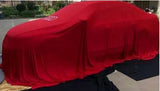 satin showroom reveal cover in red
