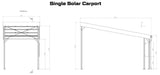 Elevation drawings of single solar carport. Car Covers and Shelter